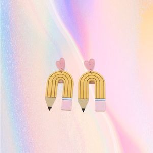 FASHION PENCIL RAINBOW EARRINGS TEACHER APPRECIATION GIFT CUTE TRENDY